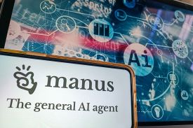 An illustration of Manus, an artificial intelligence agent, on May 15, 2025.