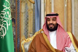 Saudi Crown Prince Mohammed bin Salman attends a meeting with U.S. Secretary of State Mike Pompeo in Jeddah, Saudi Arabia, on Sept. 18, 2019.