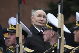 Vladimir Putin at a Victory Day ceremony in Moscow