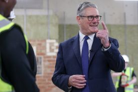 British Prime Minister Keir Starmer visits London South Bank Technical College in London on May 12.