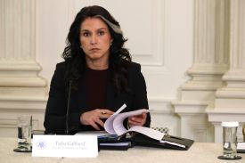 U.S. Director of National Intelligence Tulsi Gabbard appears at the White House in Washington on Oct. 23, 2025.